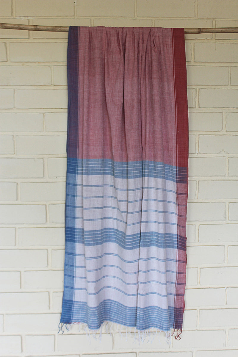 Khadi Saree -Salmon Run